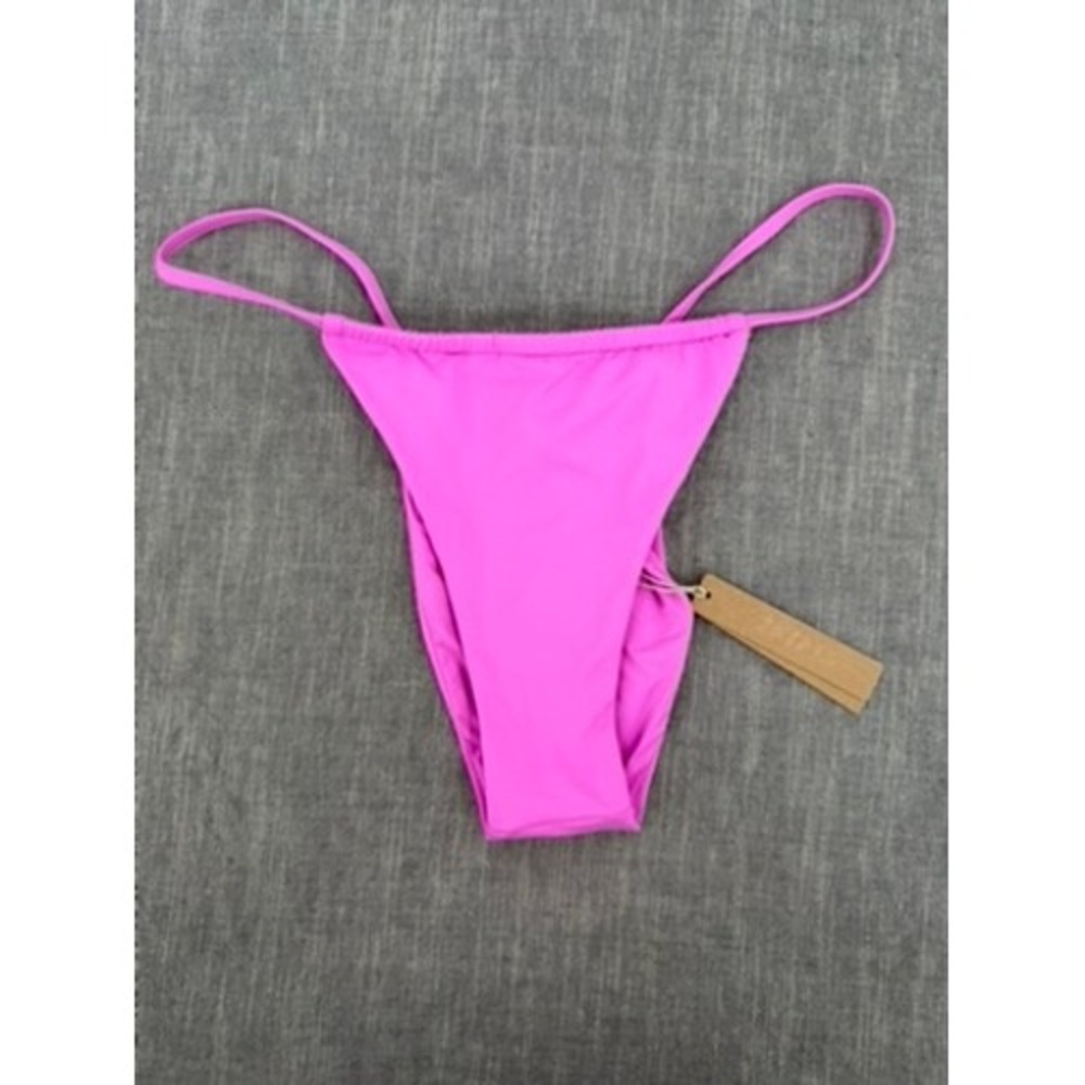 SKIMS Recycled Swim String Bikini Bottom Neon Orchid Pink Size L Large NWT